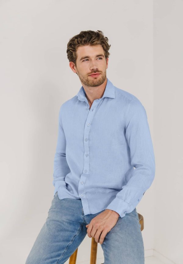 STATE OF ART SHIRT, LS PLAIN LINEN