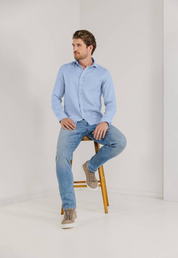 STATE OF ART SHIRT, LS PLAIN LINEN - Afbeelding 6