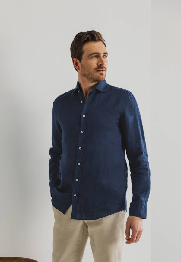 STATE OF ART SHIRT, LS PLAIN LINEN
