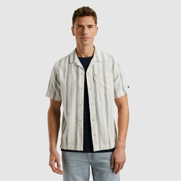 CAST IRON SHIRT, SS STRIPE FANCY OPEN