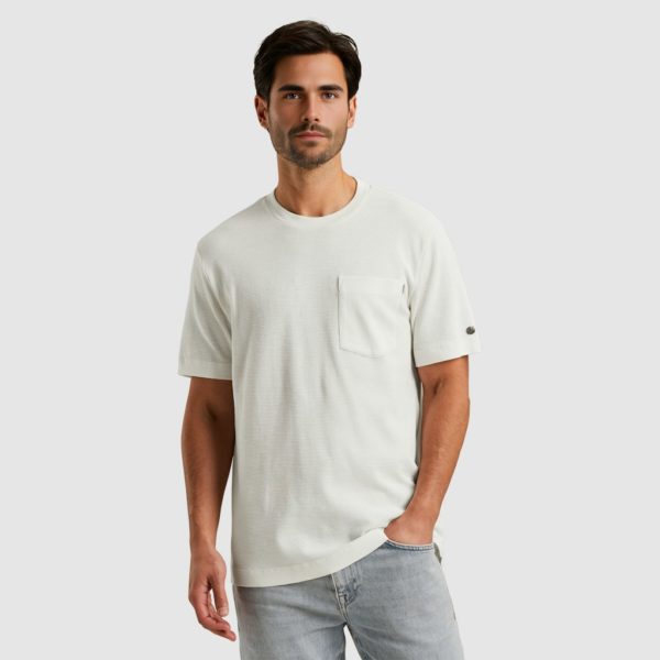 CAST IRON T-SHIRT, REGULAR FIT IRREGULAR WAFFLE