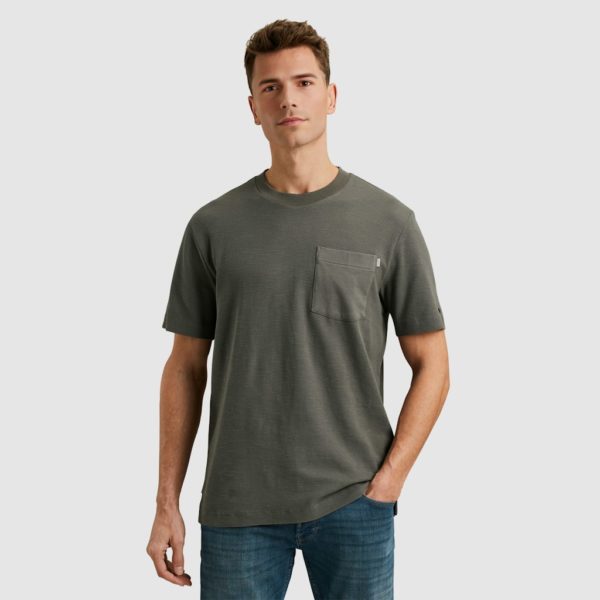 CAST IRON T-SHIRT, REGULAR FIT IRREGULAR WAFFLE