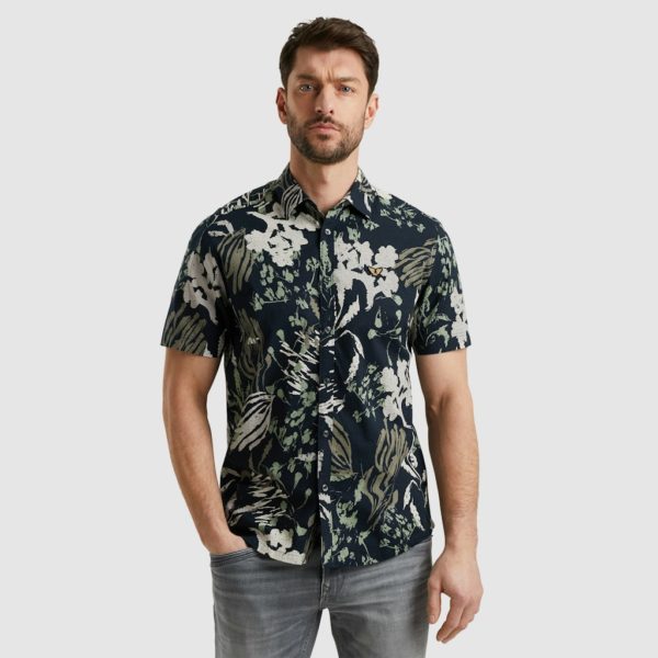 PME-Legend SHIRT, PRINT UNDERWATER COTTON SLUB