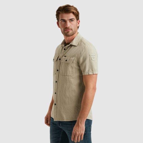 PME-Legend SHIRT, COTTON LINEN DOBBY FUGEES - Afbeelding 2