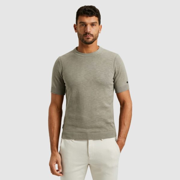 CAST IRON T-SHIRT, COTTON BLEND SLUB