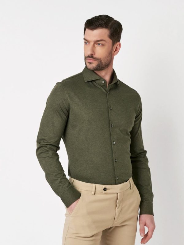 DESOTO LUXURY SHIRTS, MELANGE JERSEY