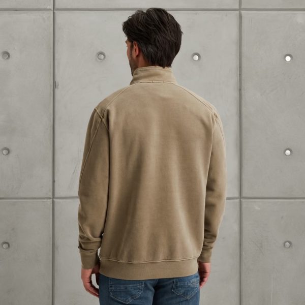 CAST IRON SWEATER, REGULAR FIT PEACHED OVERDYE - Afbeelding 4