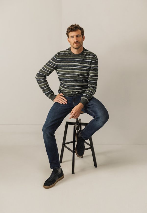 STATE OF ART PULLOVER, CREW NECK STRIPED - Afbeelding 7