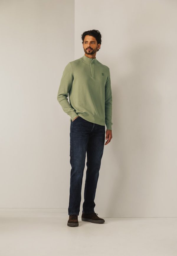 STATE OF ART KNITWEAR, PULLOVER SPORT ZIP PLAIN - Afbeelding 6