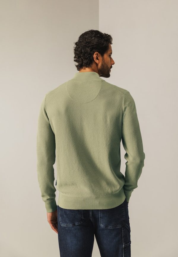 STATE OF ART KNITWEAR, PULLOVER SPORT ZIP PLAIN - Afbeelding 2