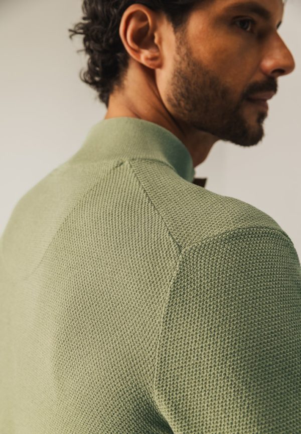 STATE OF ART KNITWEAR, PULLOVER SPORT ZIP PLAIN - Afbeelding 4