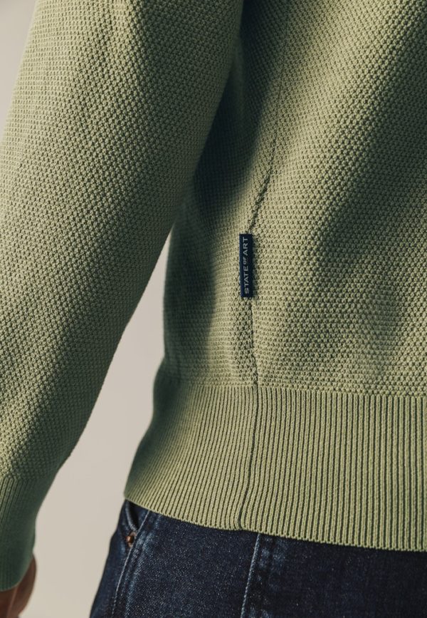 STATE OF ART KNITWEAR, PULLOVER SPORT ZIP PLAIN - Afbeelding 3