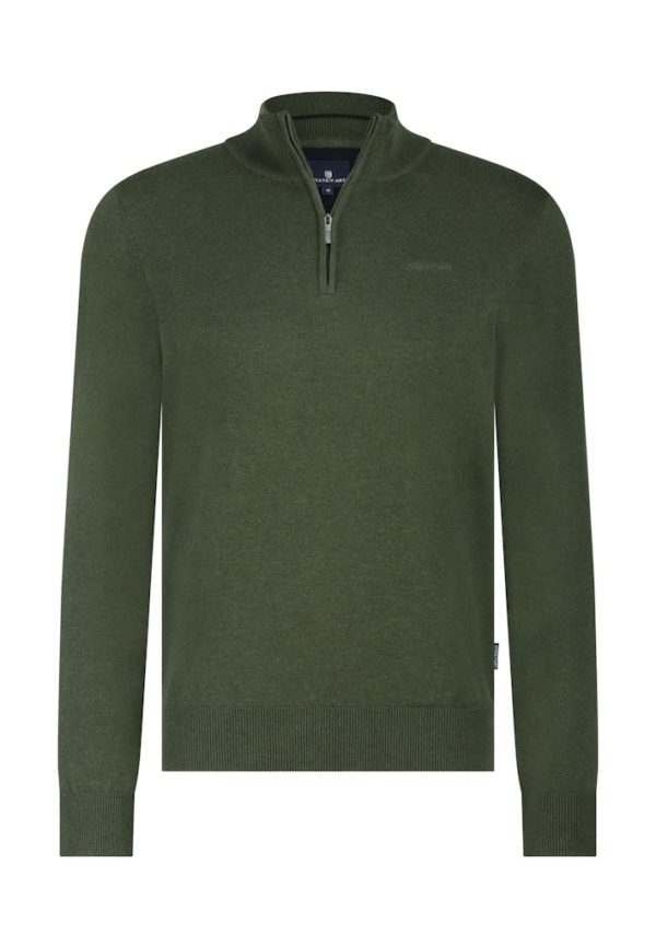 STATE OF ART KNITWEAR, PULLOVER ZIPPER PLAIN