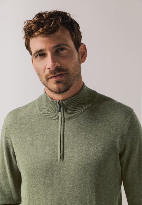 STATE OF ART KNITWEAR, PULLOVER ZIPPER PLAIN - Afbeelding 3