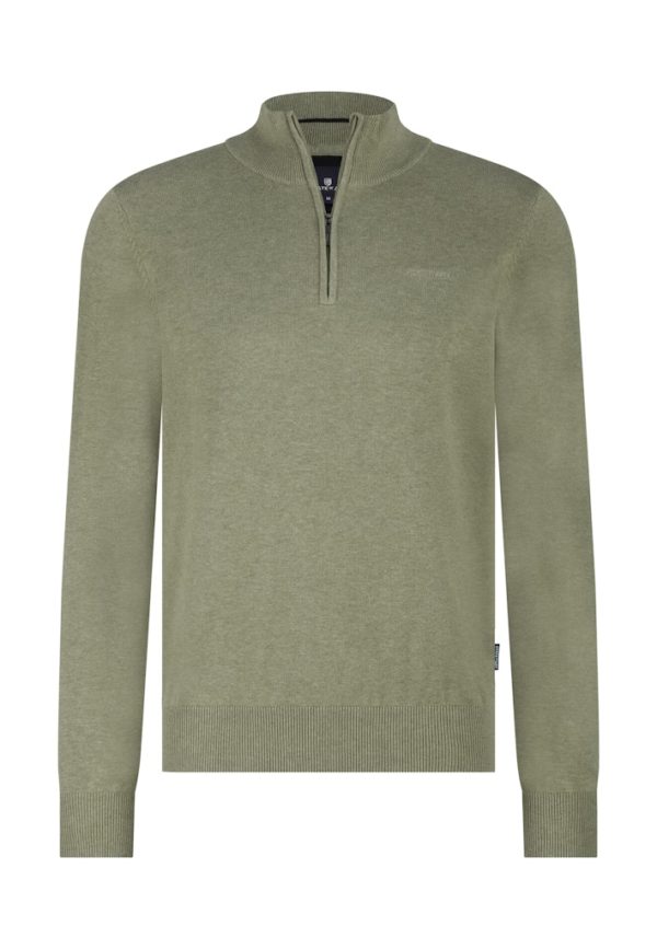 STATE OF ART KNITWEAR, PULLOVER ZIPPER PLAIN
