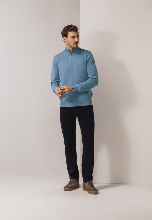 STATE OF ART KNITWEAR, PULLOVER ZIPPER PLAIN - Afbeelding 9