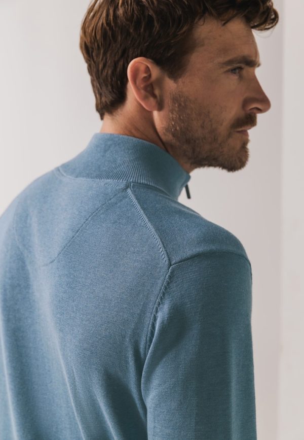 STATE OF ART KNITWEAR, PULLOVER ZIPPER PLAIN - Afbeelding 7