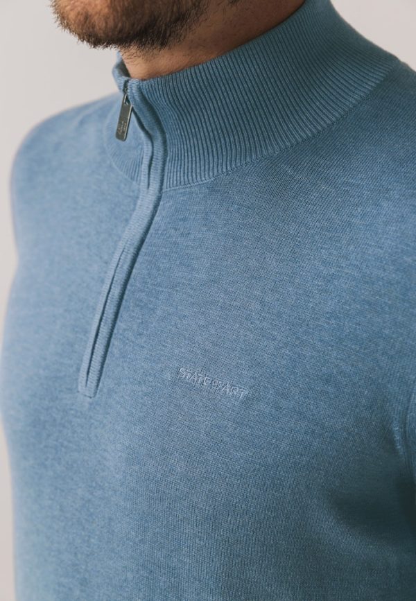 STATE OF ART KNITWEAR, PULLOVER ZIPPER PLAIN - Afbeelding 8