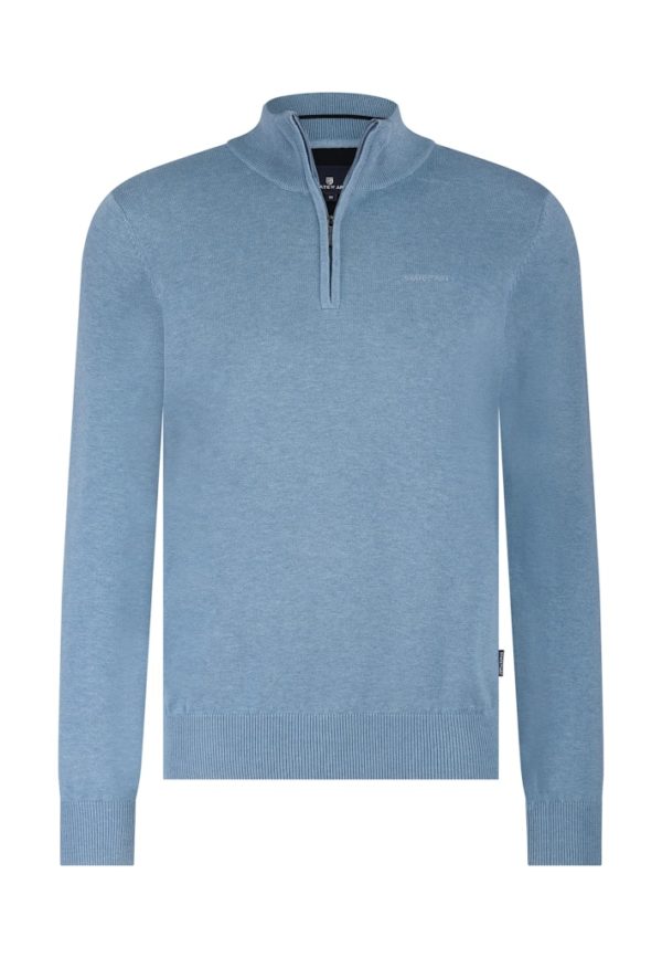 STATE OF ART KNITWEAR, PULLOVER ZIPPER PLAIN