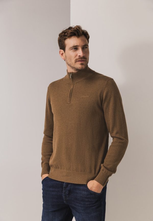 STATE OF ART KNITWEAR, PULLOVER ZIP PLAIN