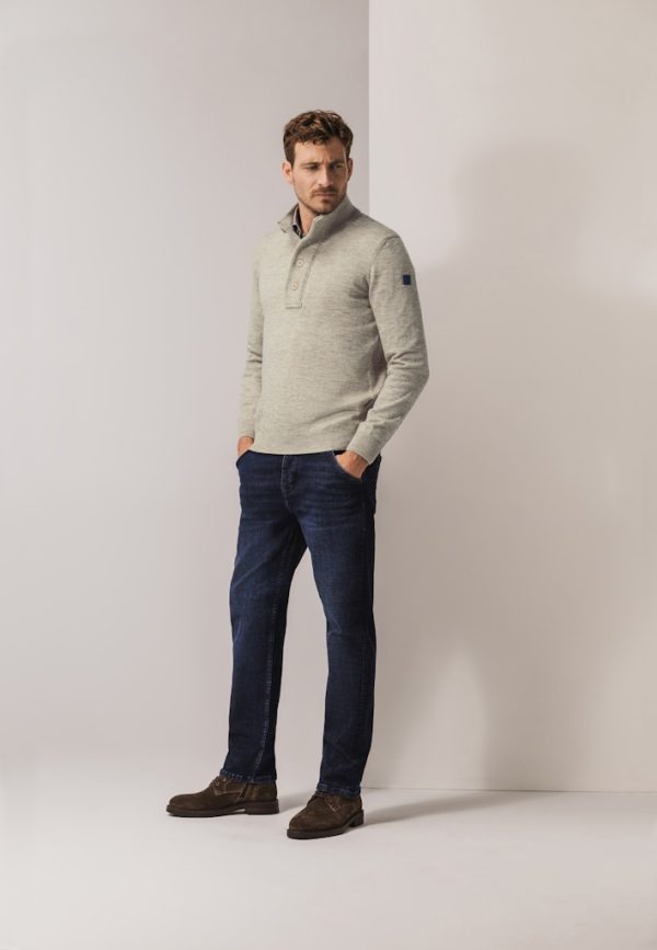 STATE OF ART KNITWEAR, PULLOVER SPORT ZIP PLAIN - Afbeelding 8