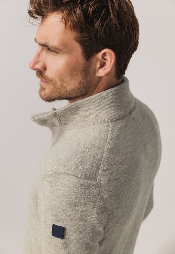STATE OF ART KNITWEAR, PULLOVER SPORT ZIP PLAIN - Afbeelding 3