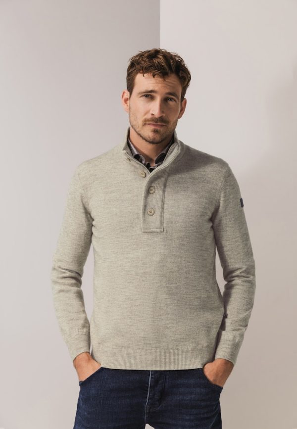 STATE OF ART KNITWEAR, PULLOVER SPORT ZIP PLAIN